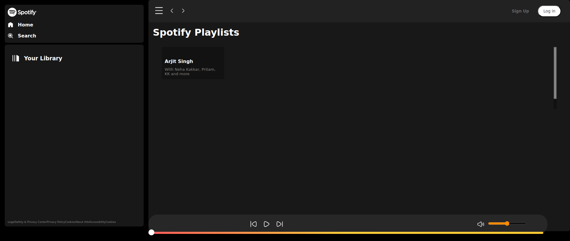 Screenshot of spotify-rsg.netlify.app