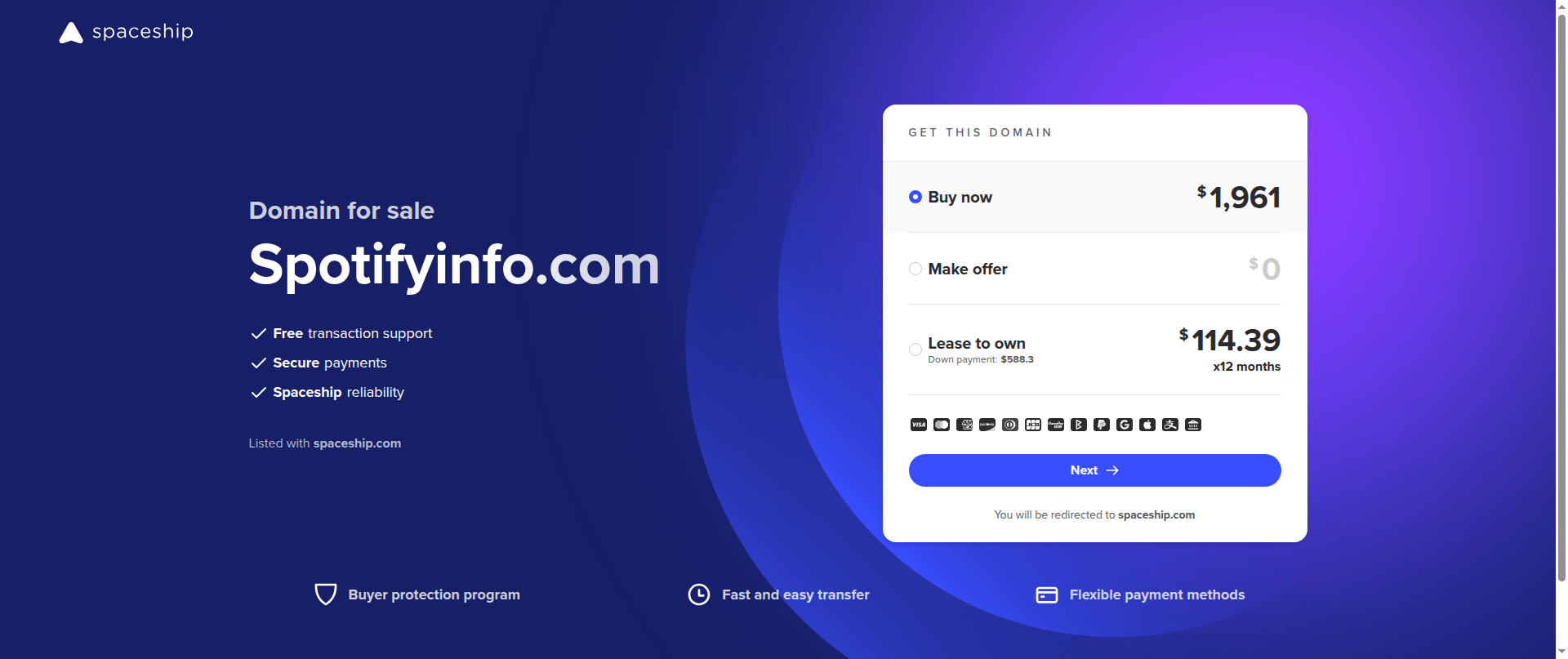 Screenshot of spotifyinfo.com