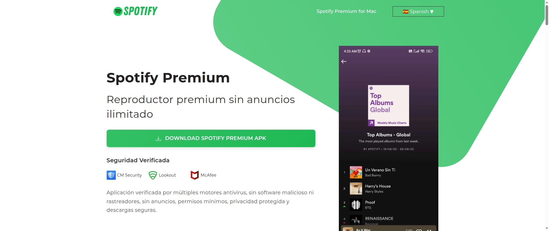 Screenshot of spotifypremiumapp.net