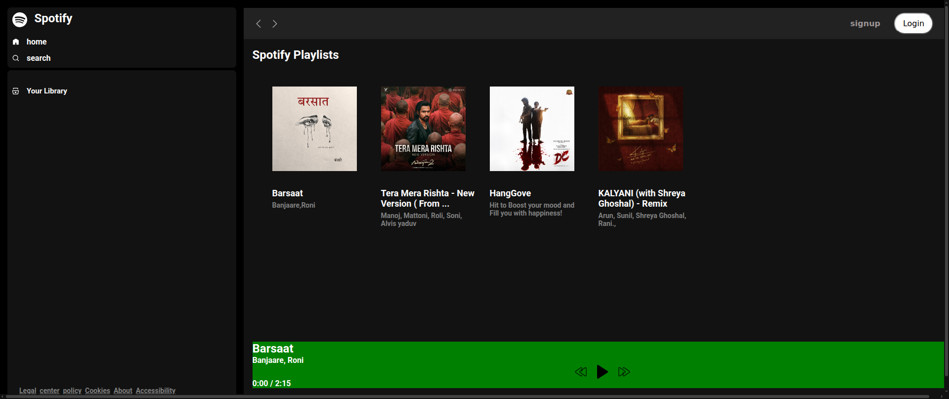Screenshot of spotify-a9.netlify.app