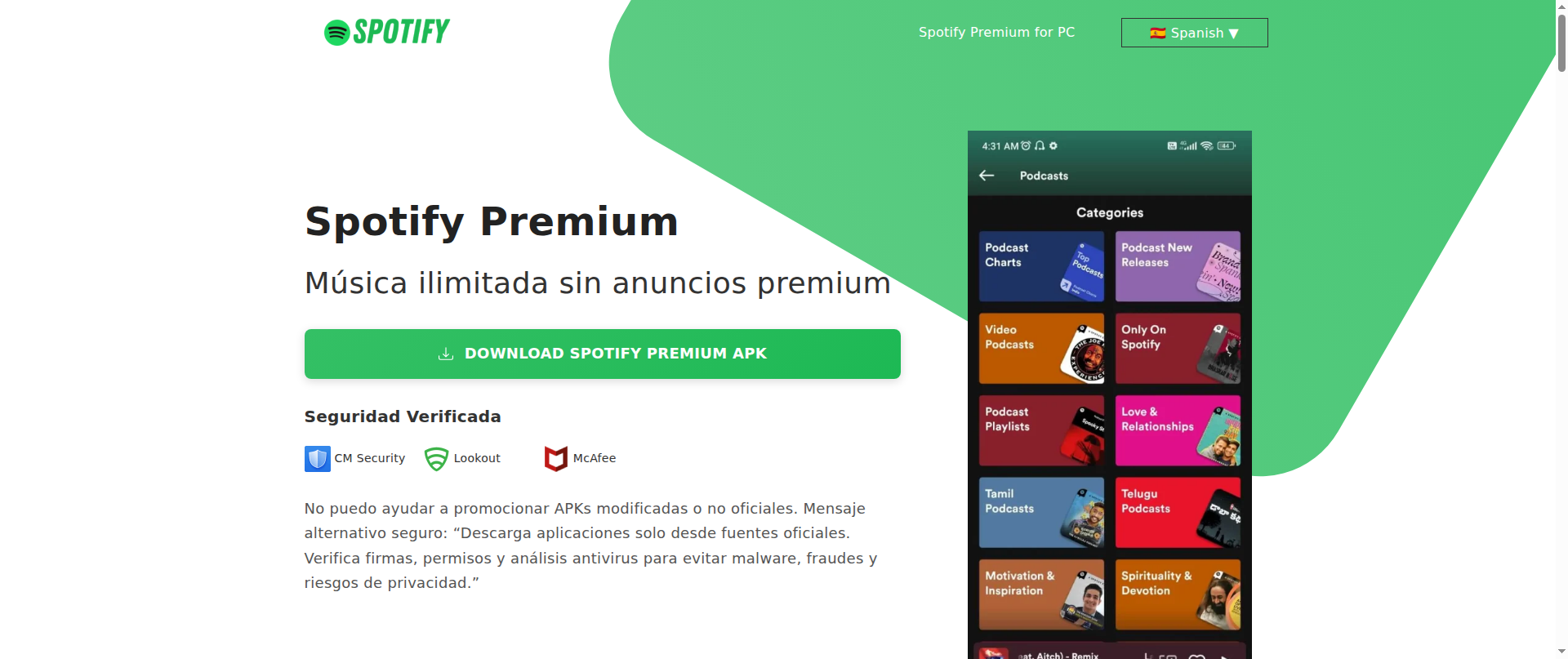 Screenshot of spotifypremiumapp.org
