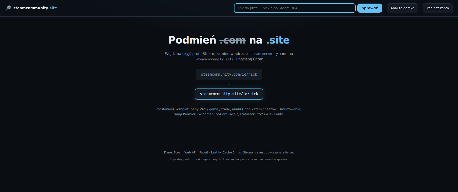 Screenshot of steamcommunity.site