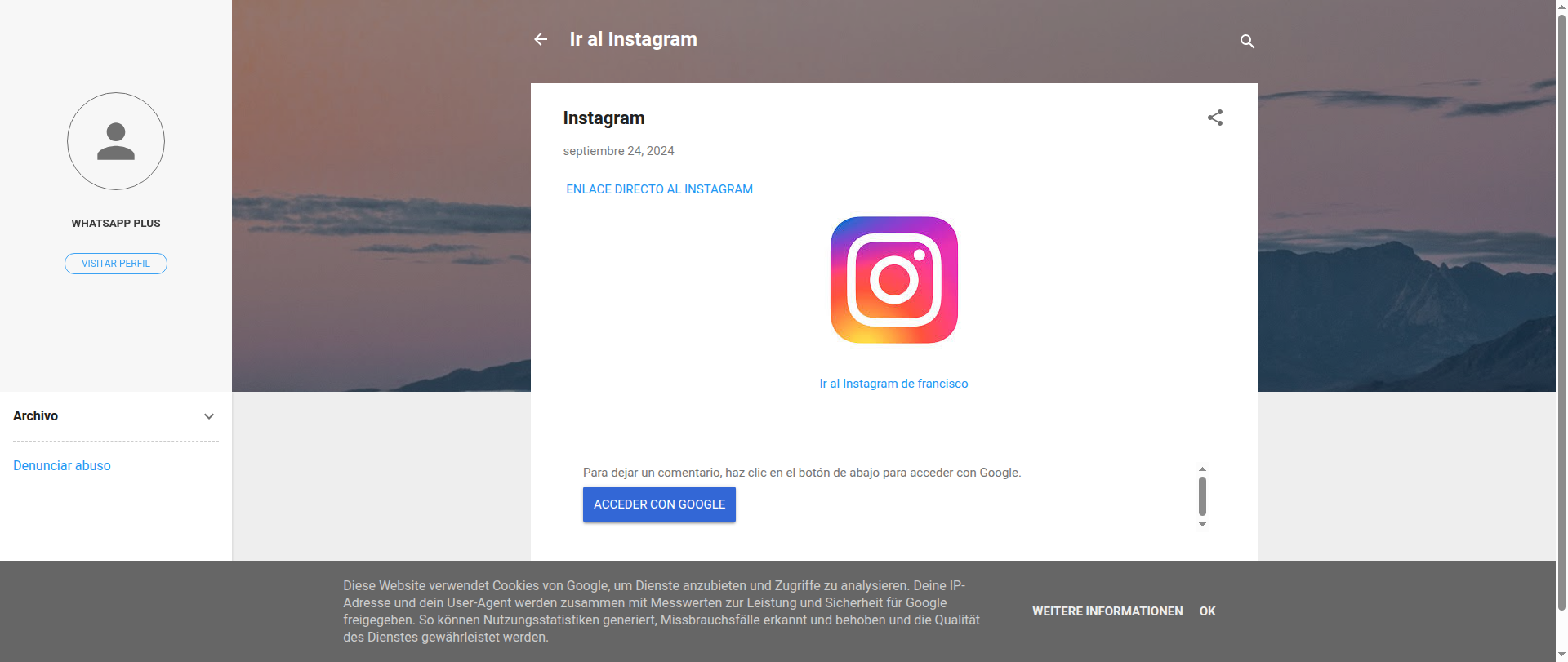 Screenshot of instagramdefrancisco.blogspot.com