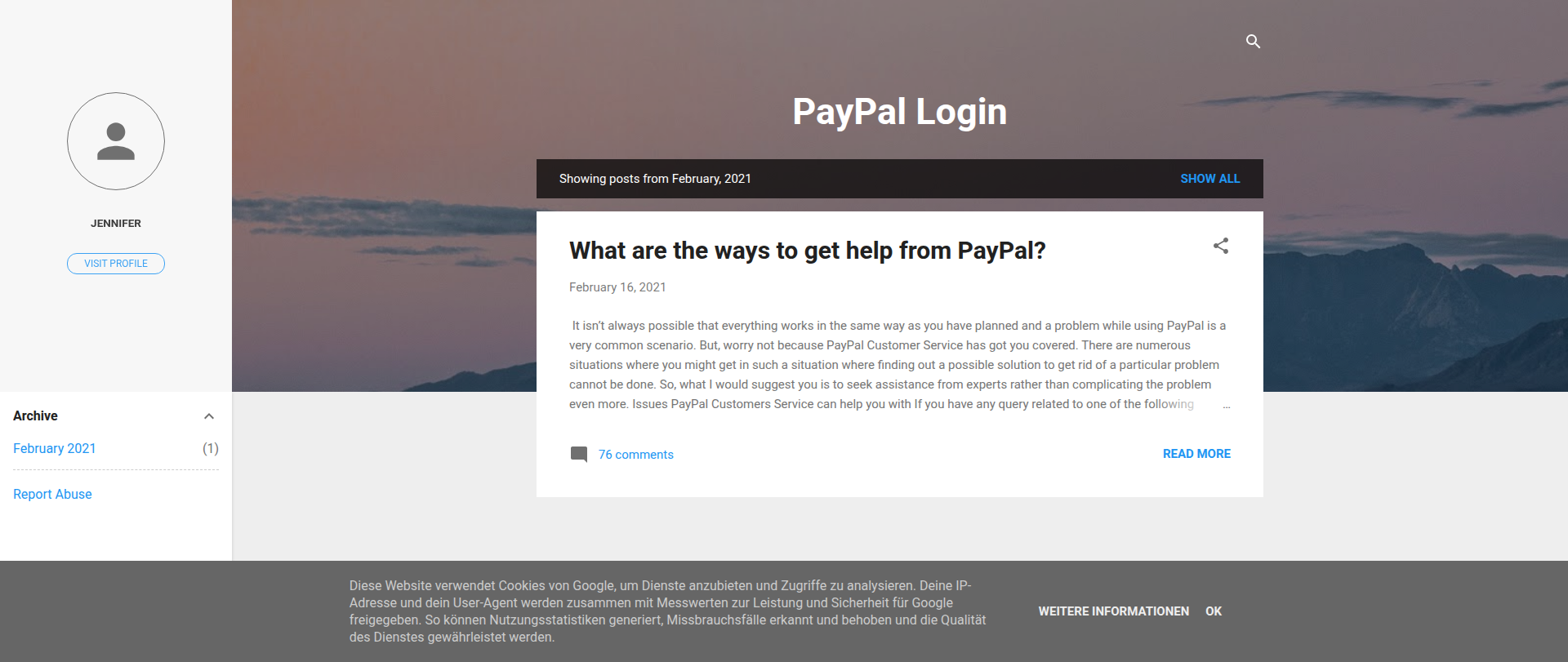 Screenshot of paypal-logiin.blogspot.com