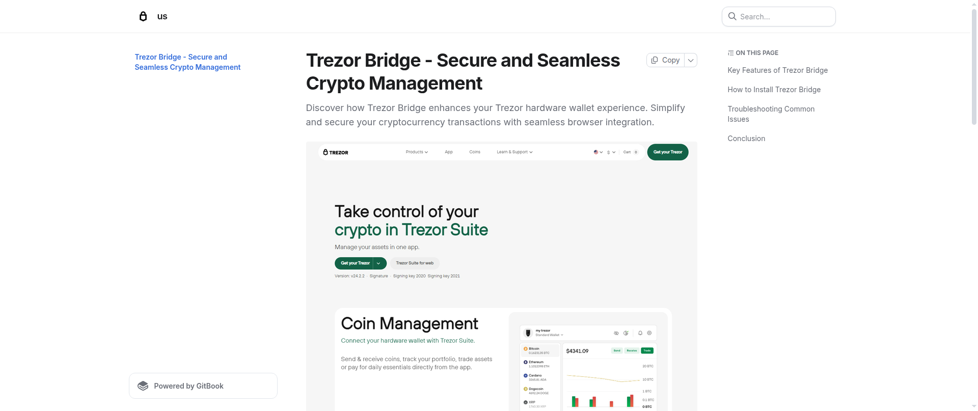 Screenshot of trezor--brioge--help.gitbook.io