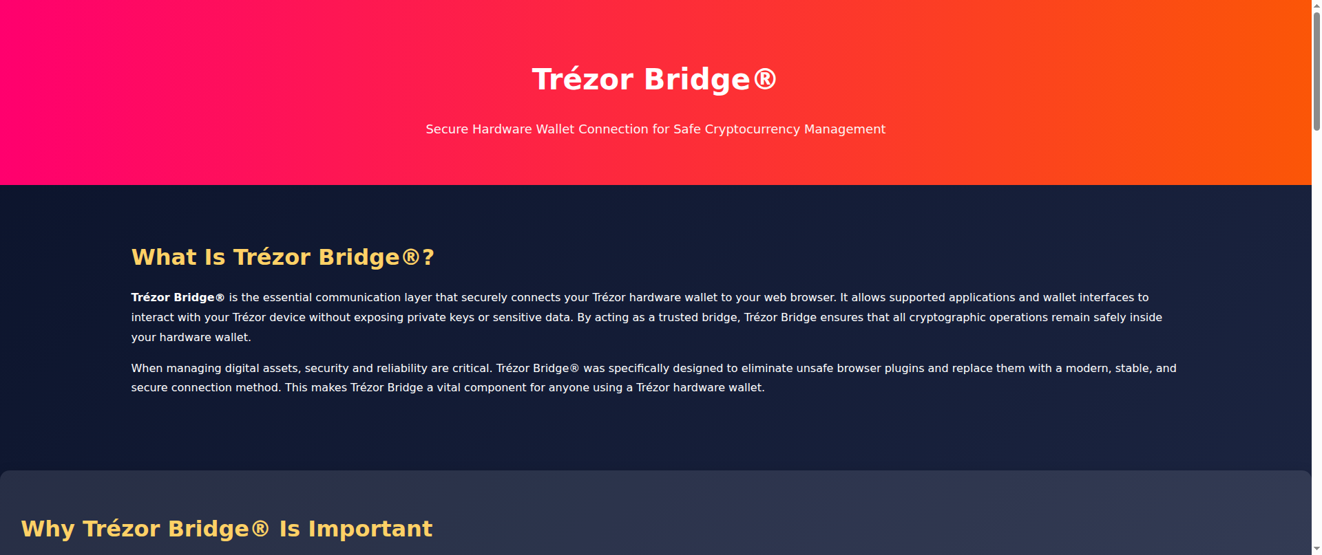 Screenshot of trezr-bridgee-sso.wasmer.app