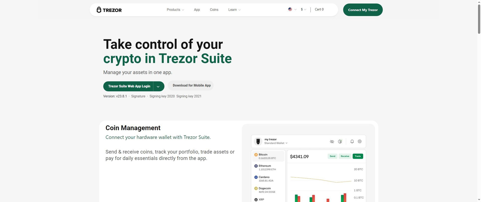 Screenshot of docs-trezor-app.pages.dev