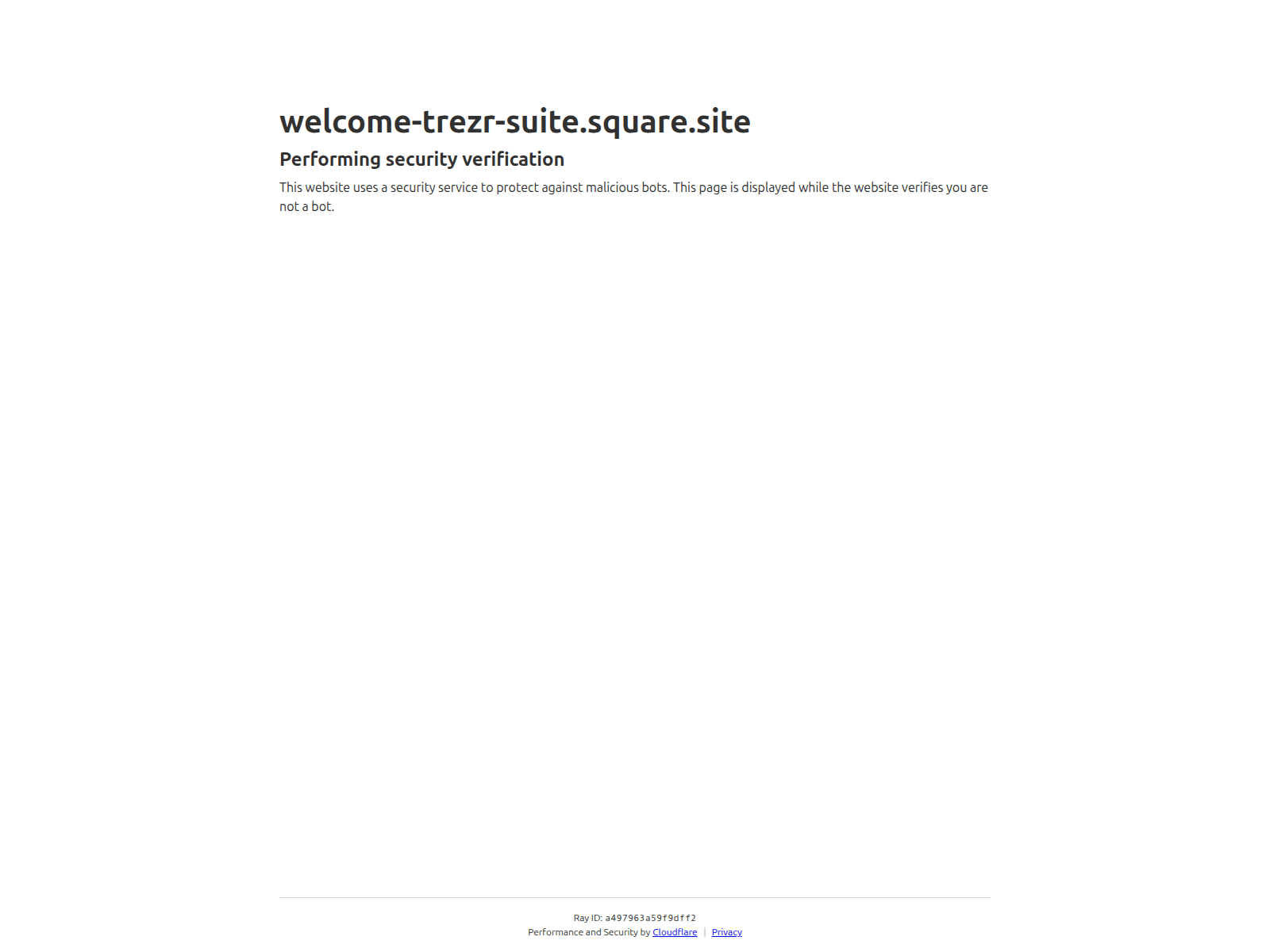 Screenshot of welcome-trezr-suite.square.site