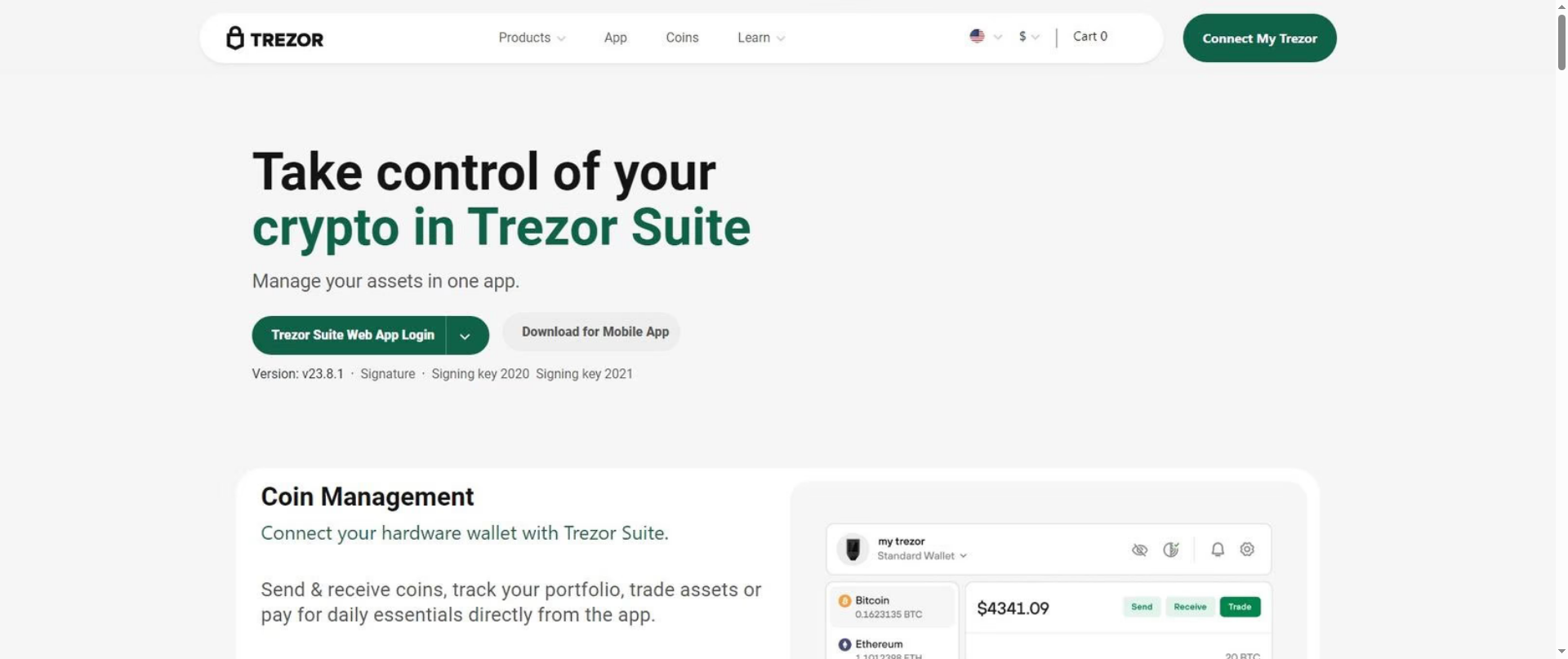 Screenshot of en-trezor-io-start-setup.framer.ai