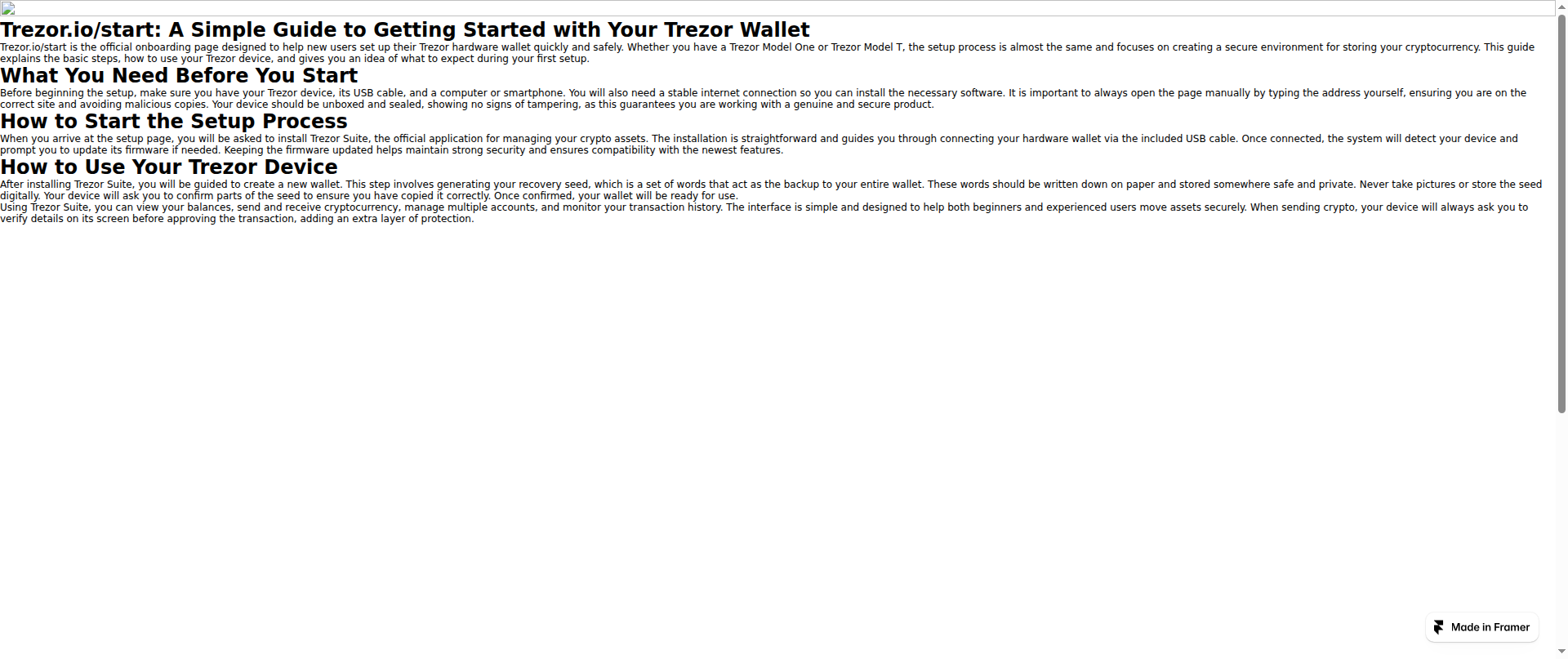 Screenshot of cloud-trezr-io-strt-us.framer.ai