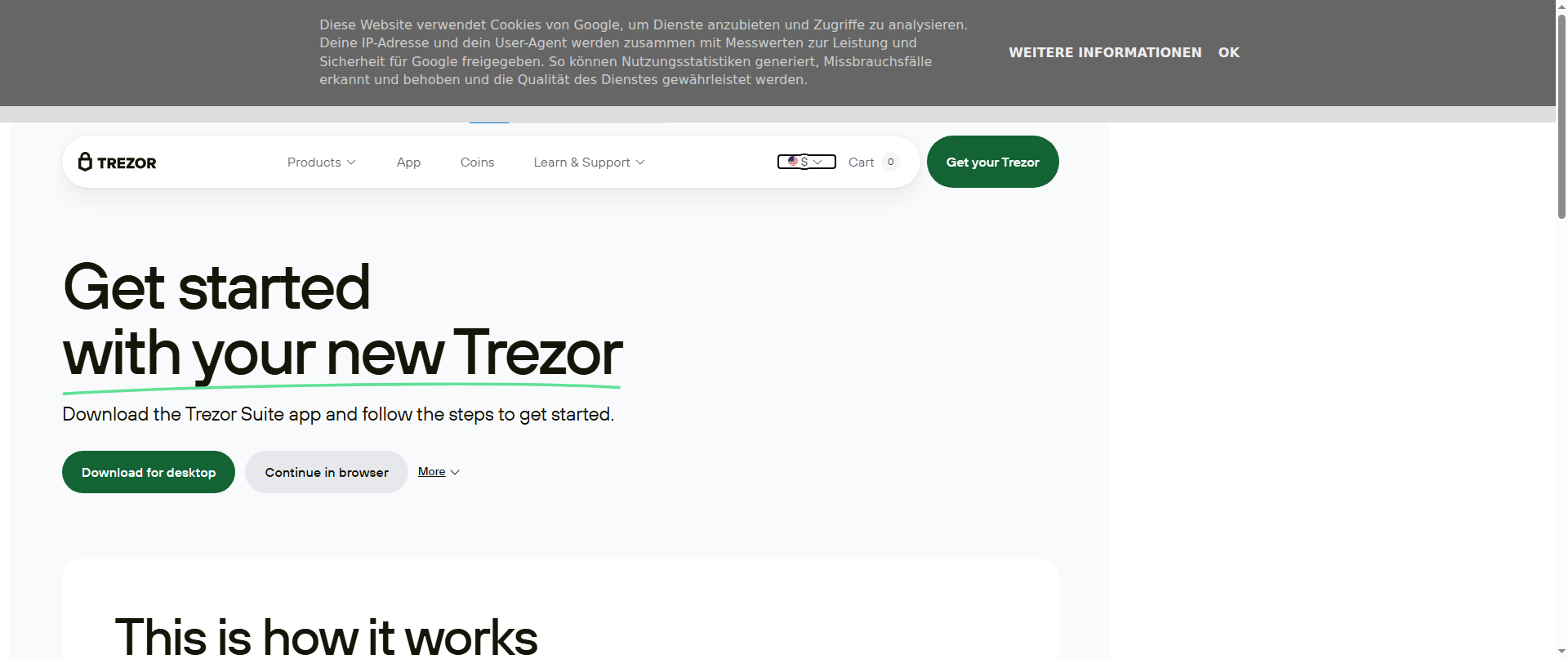 Screenshot of trezoio-started.blogspot.com