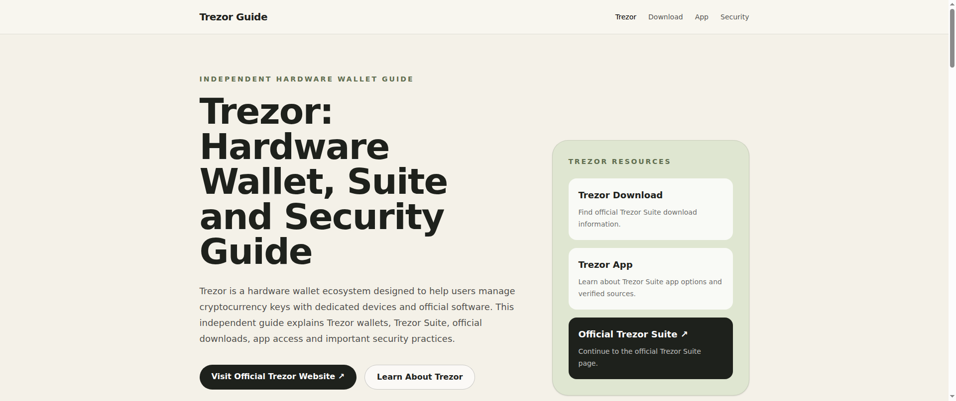 Screenshot of trezorguide.vercel.app