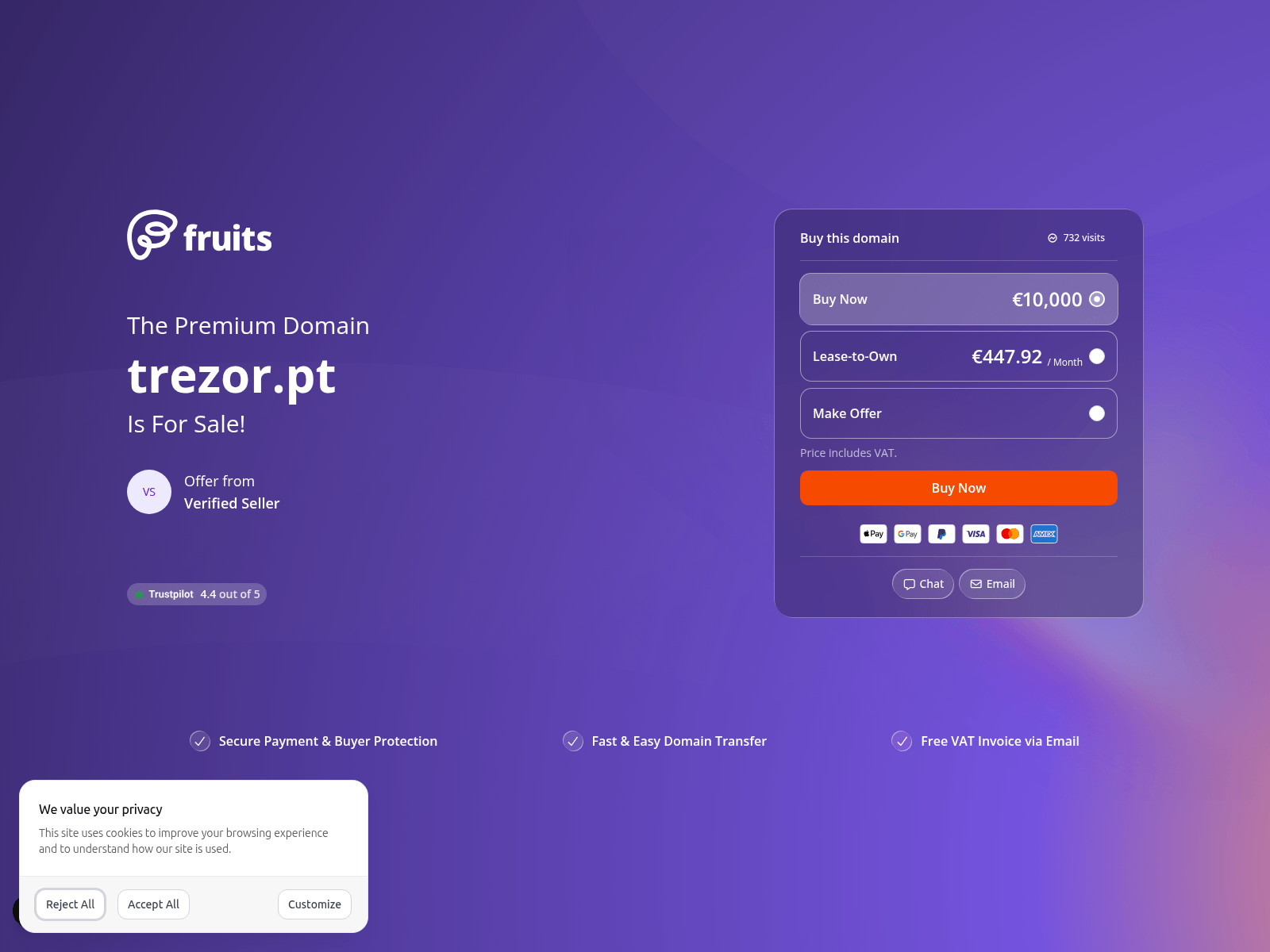 Screenshot of trezor.pt
