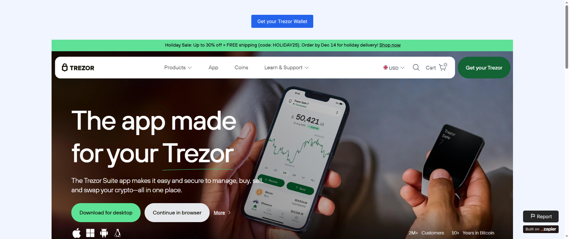 Screenshot of trezo-homenew.zapier.app