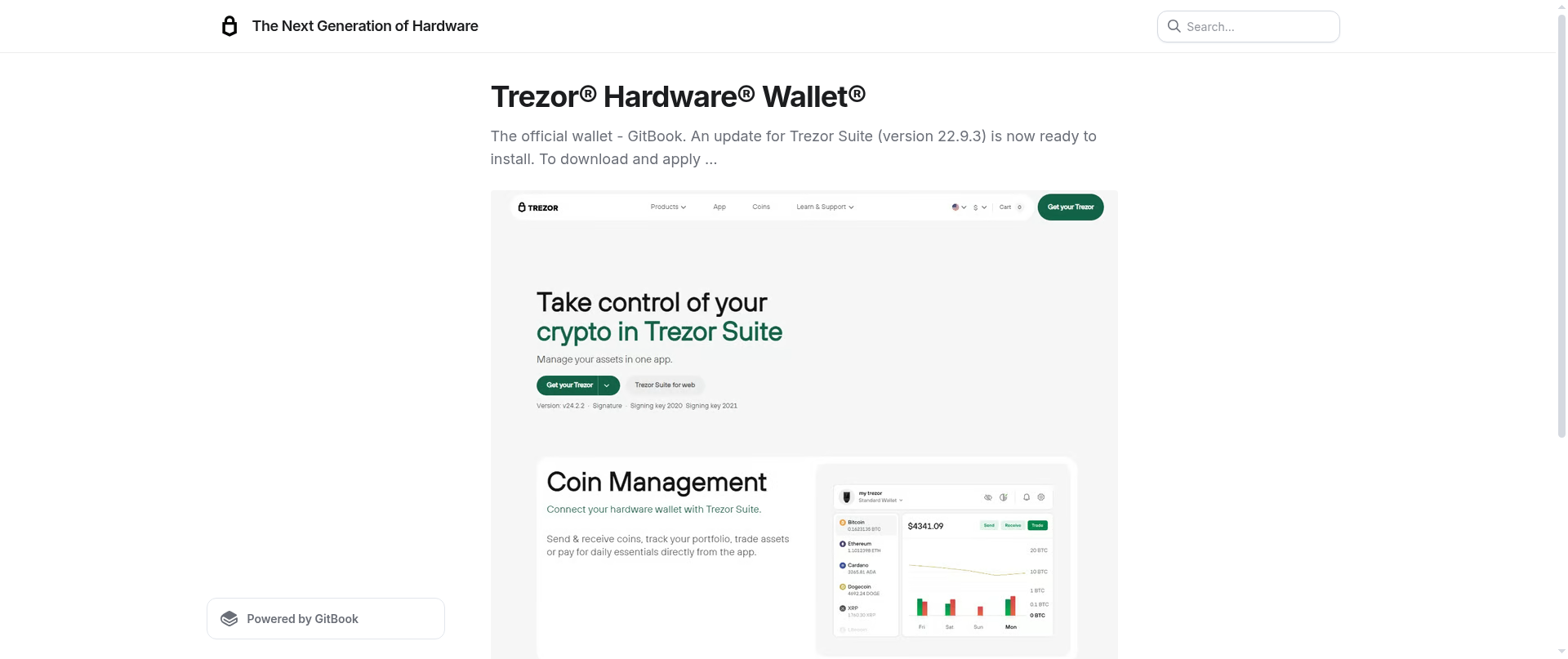 Screenshot of trezorio-xearn.gitbook.io