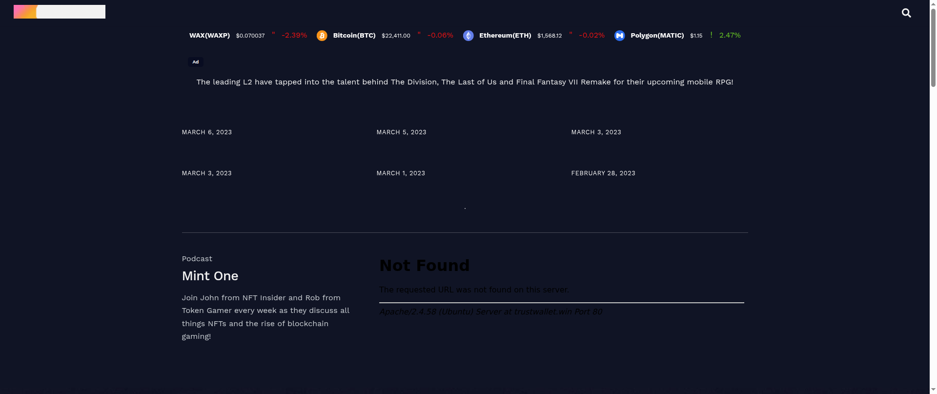 Screenshot of trustwallet.win