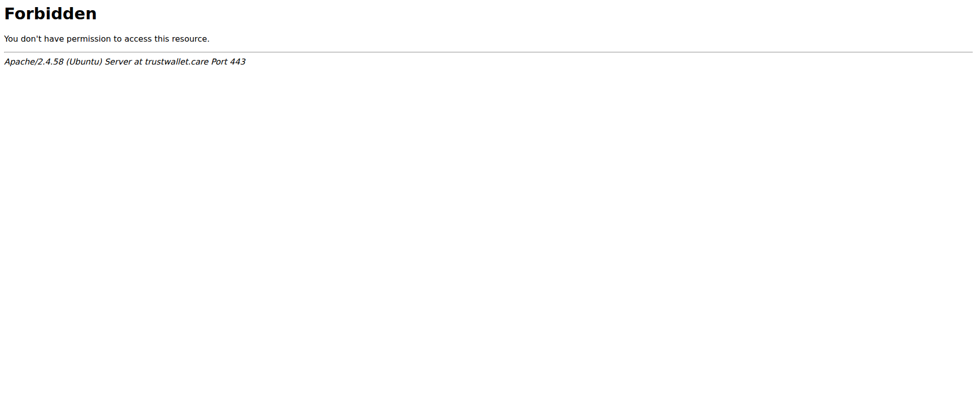 Screenshot of trustwallet.care