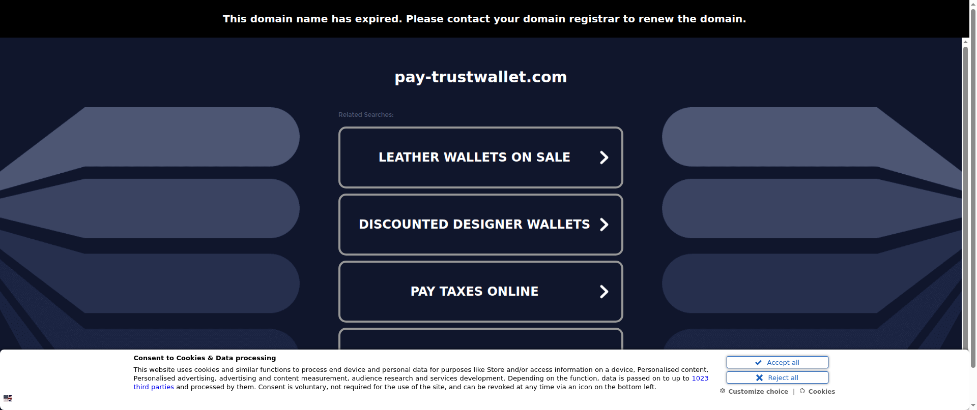 Screenshot of pay-trustwallet.com