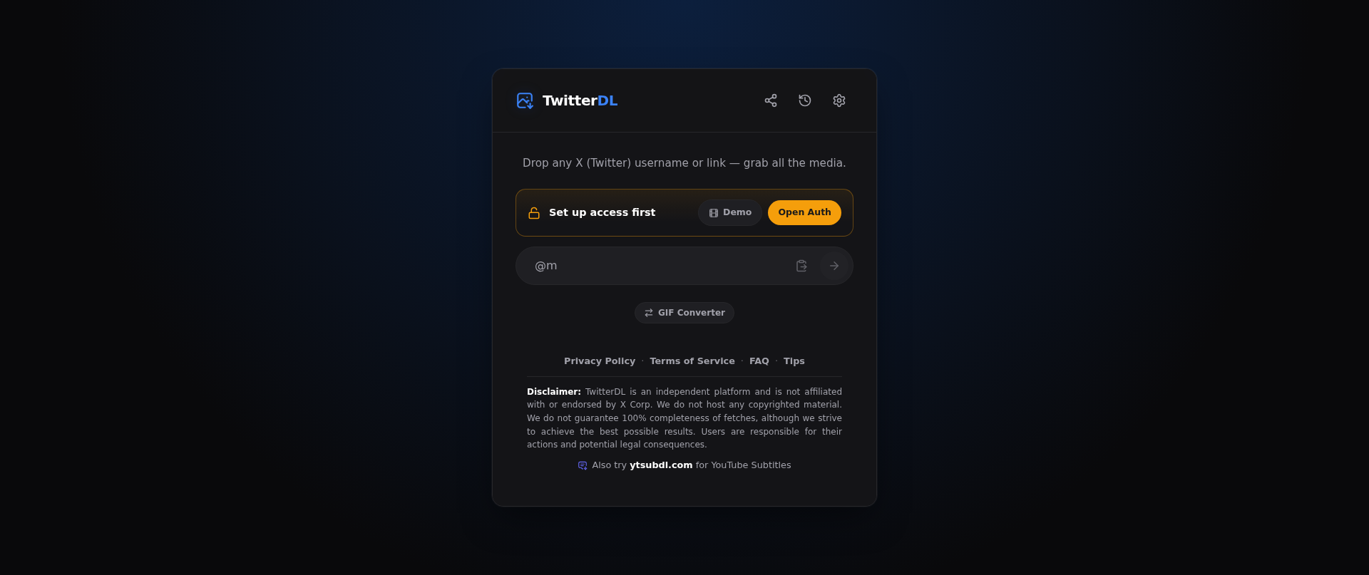 Screenshot of twitterdl.app
