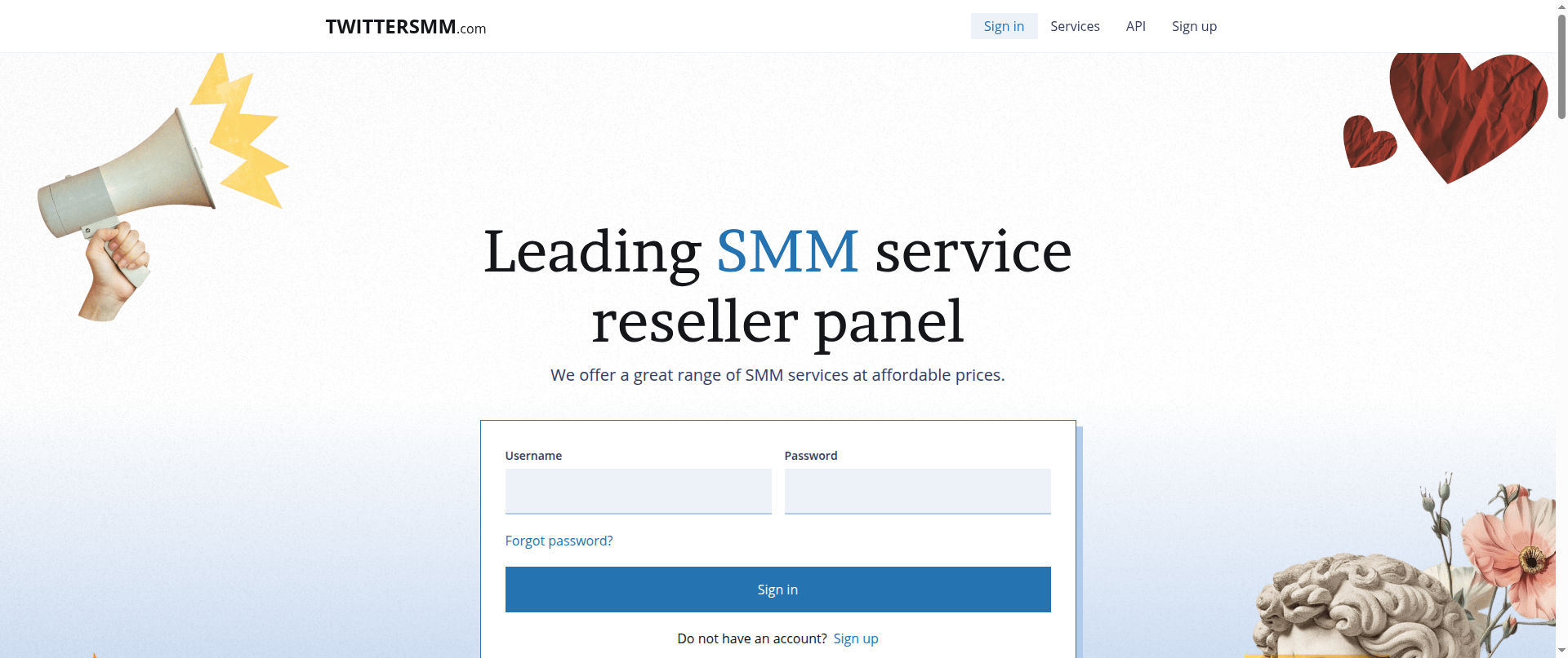 Screenshot of twittersmm.com