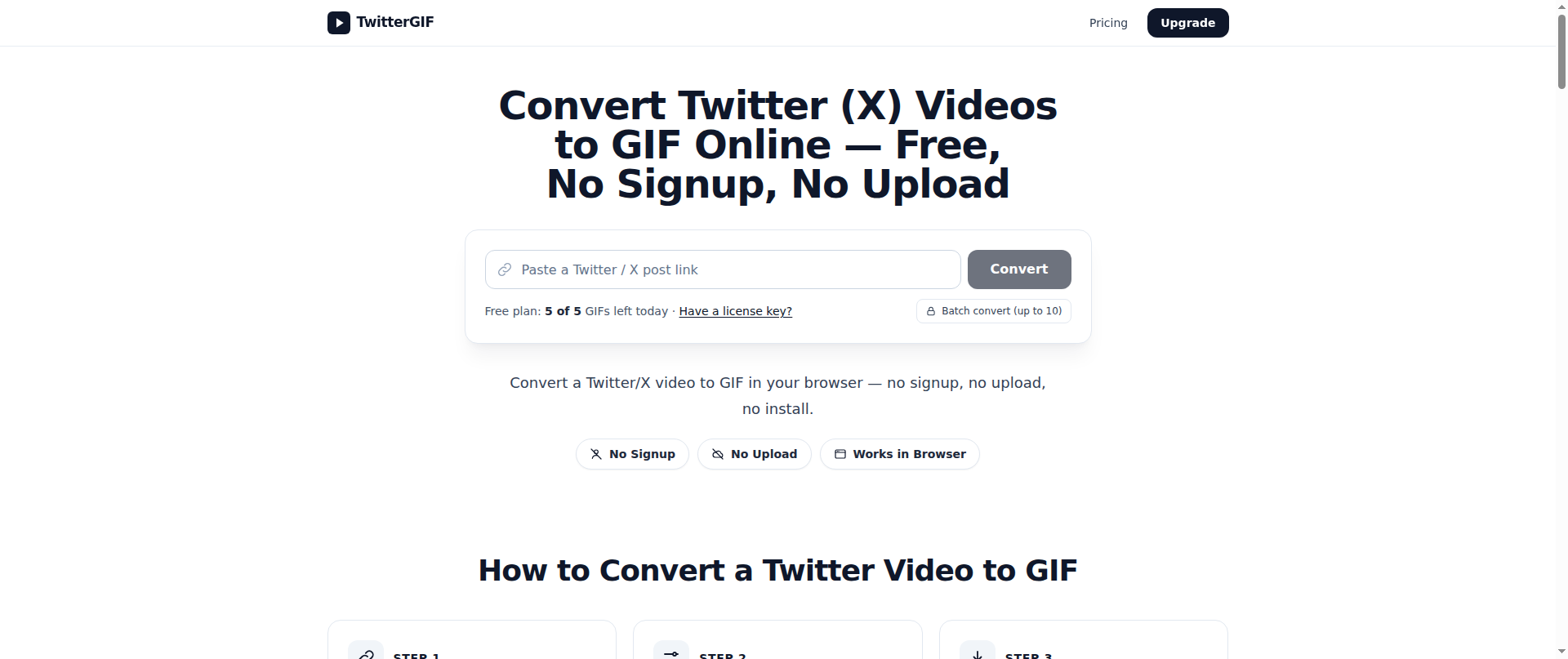 Screenshot of twittergif.com