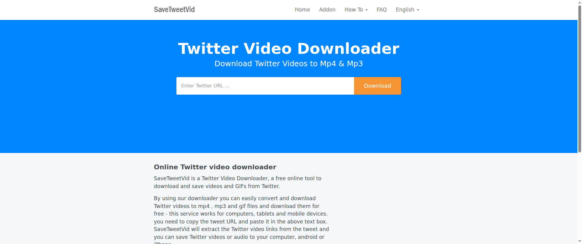 Screenshot of twittervideoconverter.com