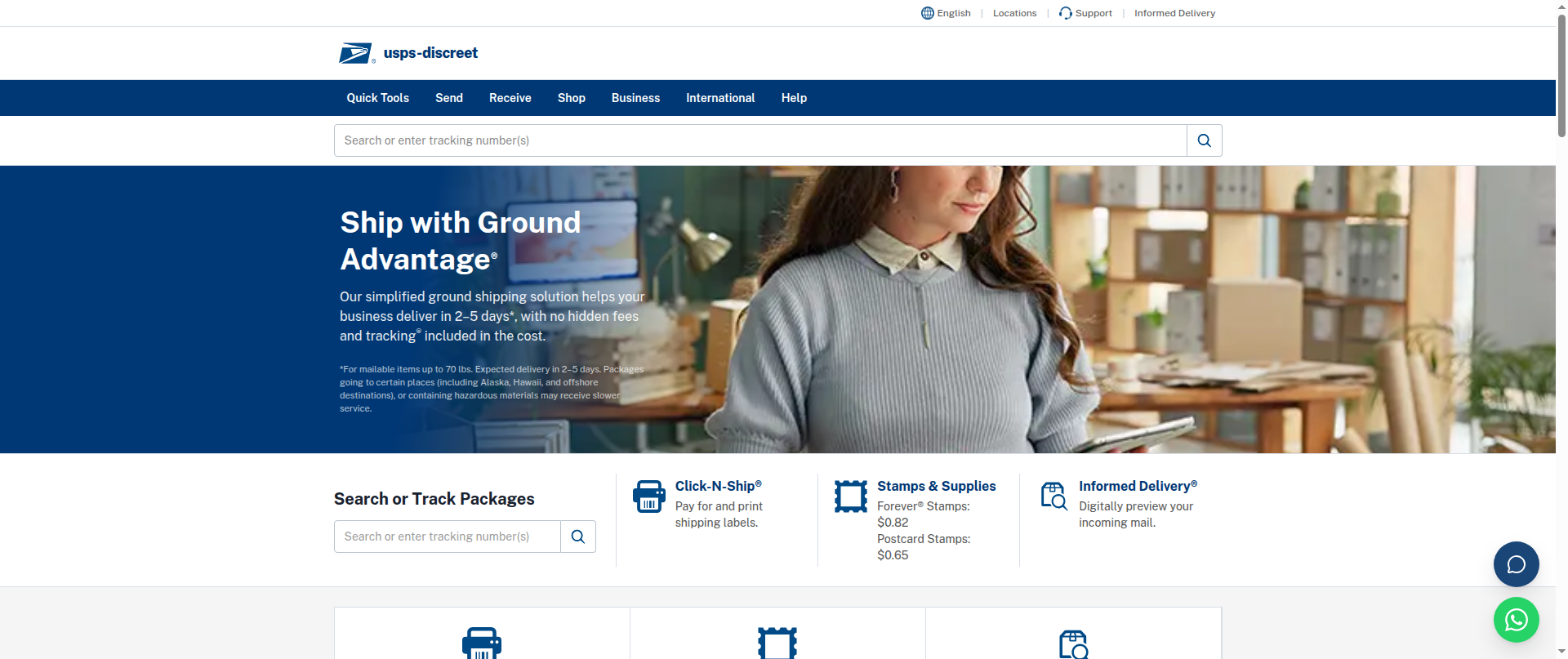 Screenshot of usps-discreet.com