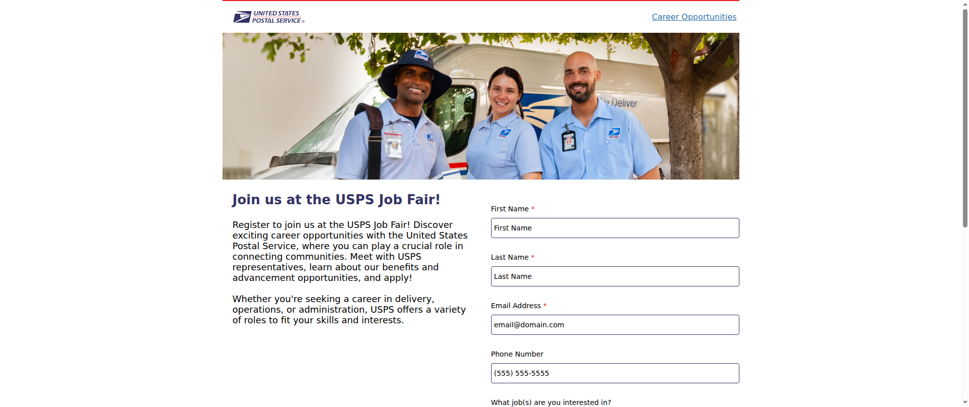 Screenshot of usps.avaturefed.net