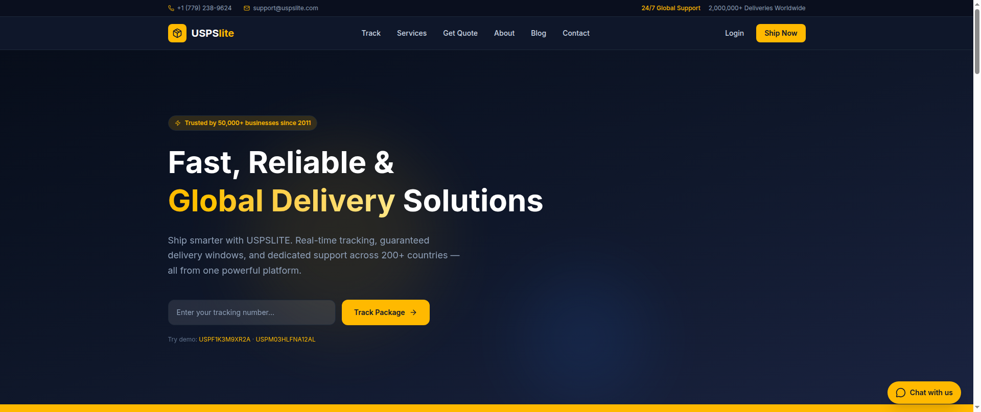 Screenshot of uspslite.com