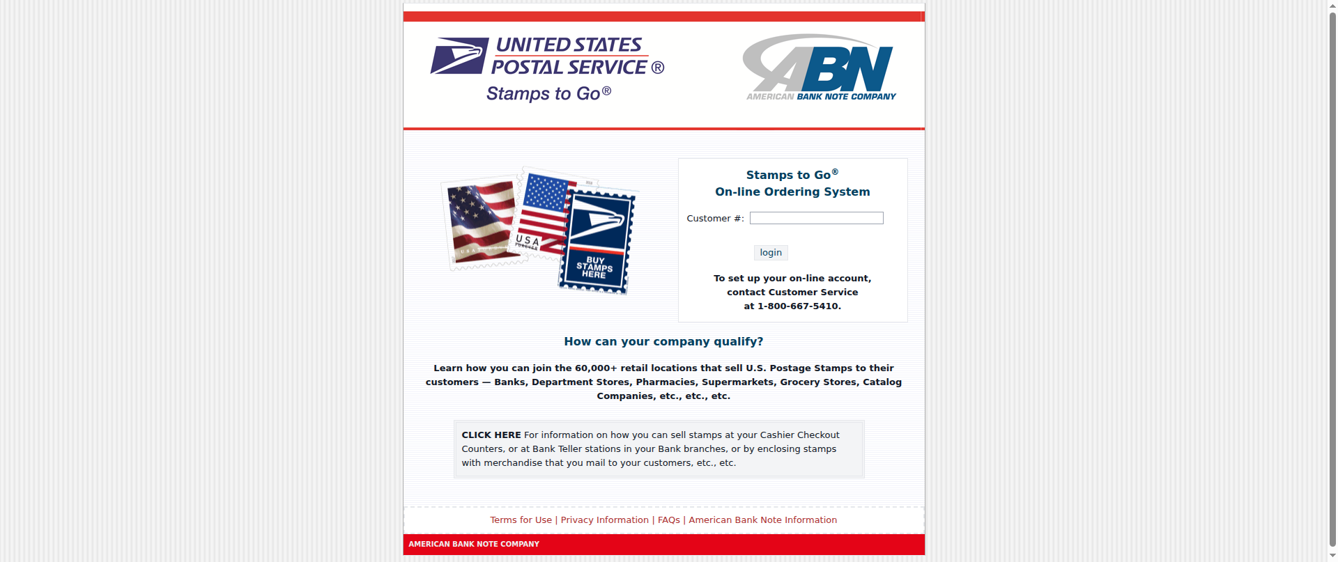 Screenshot of dev.uspsstampstogo.com