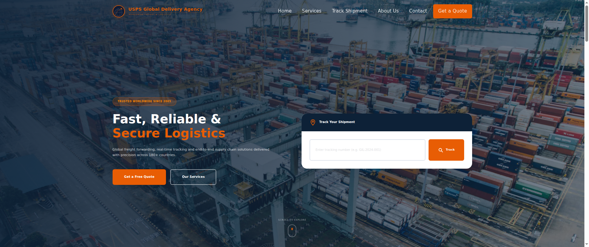 Screenshot of uspsglobaldeliveryexpress.com