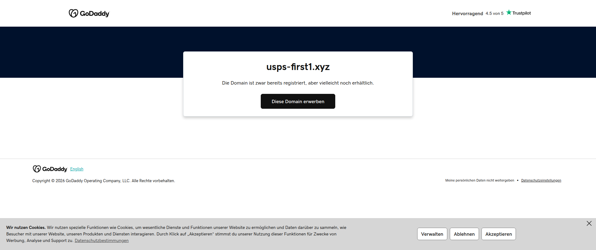 Screenshot of usps-first1.xyz