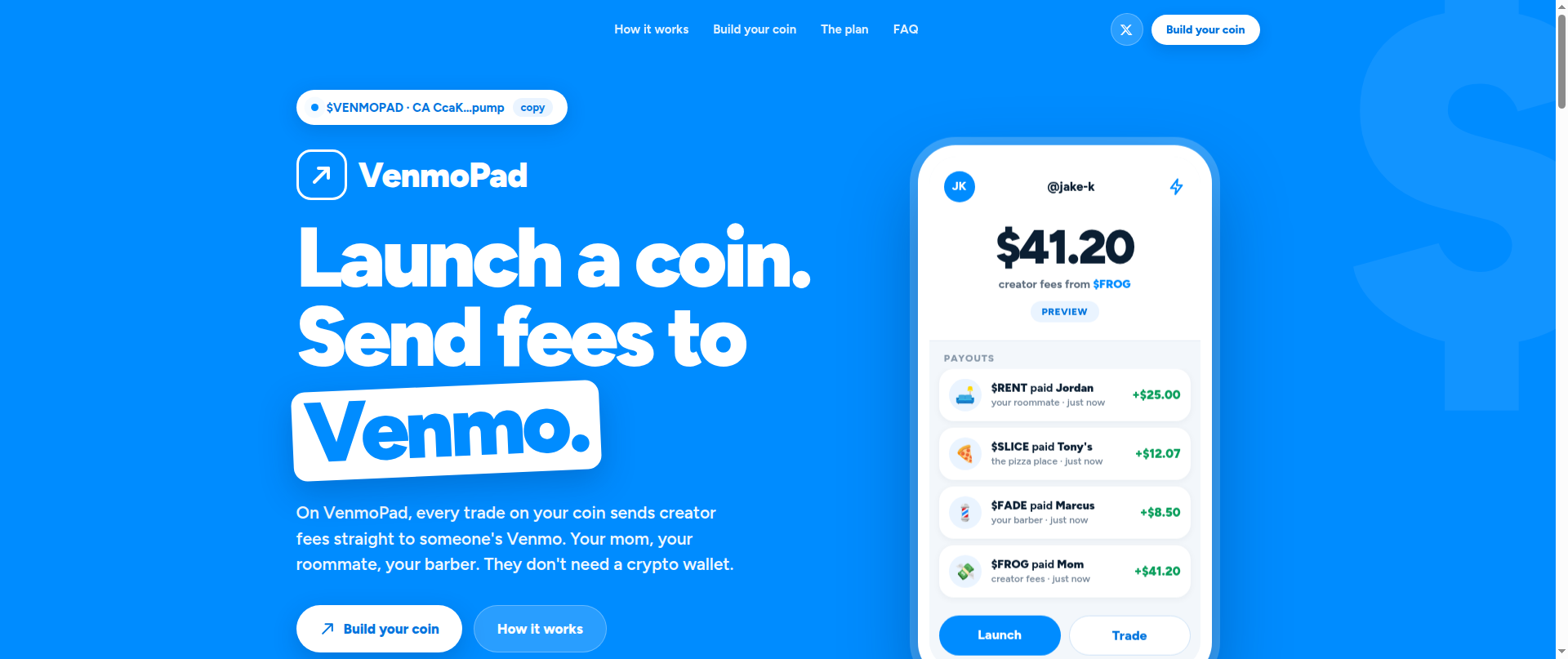 Screenshot of venmopad.com
