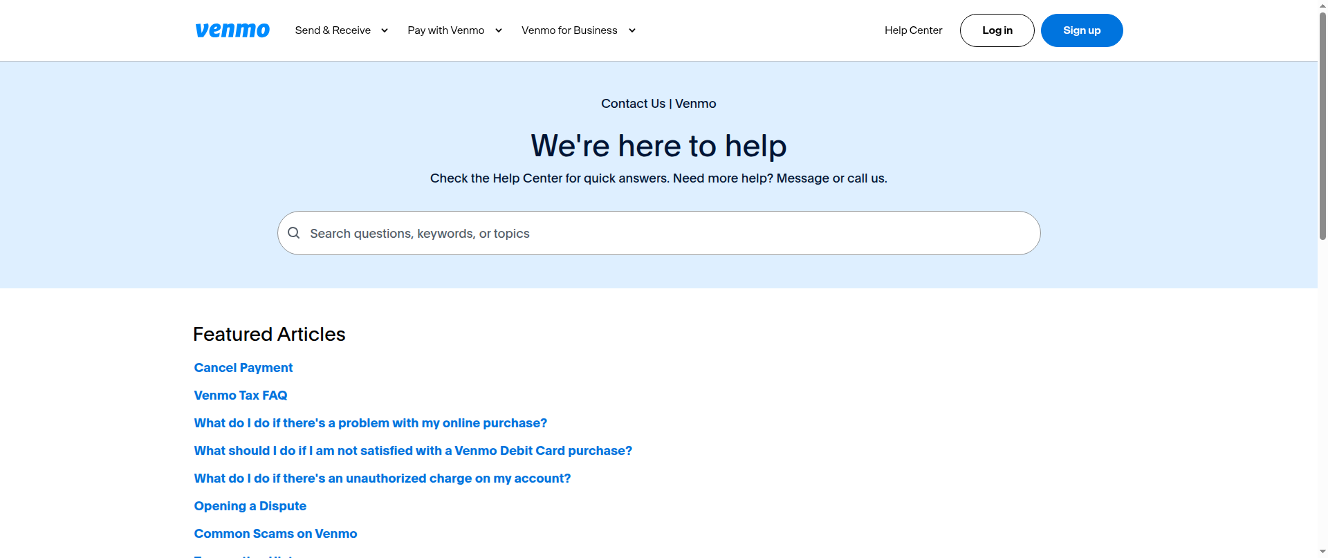Screenshot of venmobusiness.business