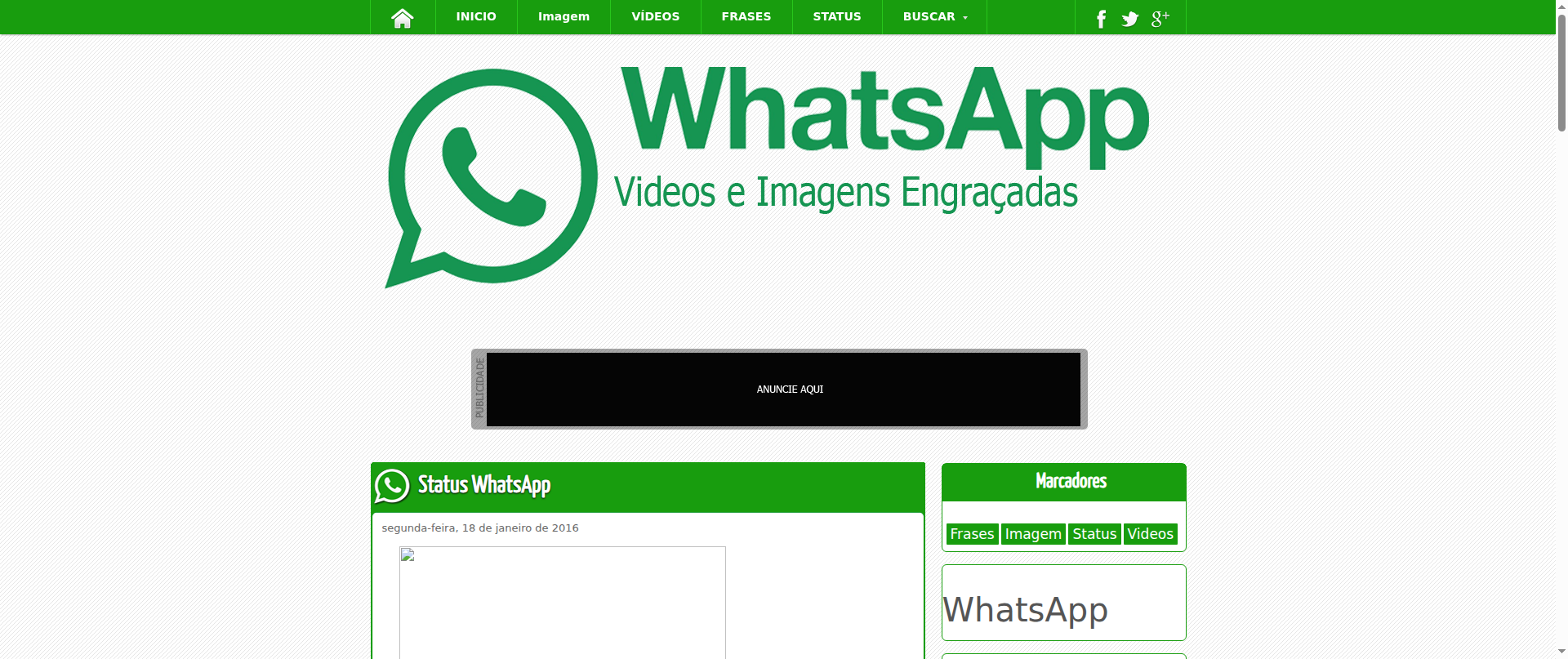 Screenshot of whatsappzoeiras.blogspot.com