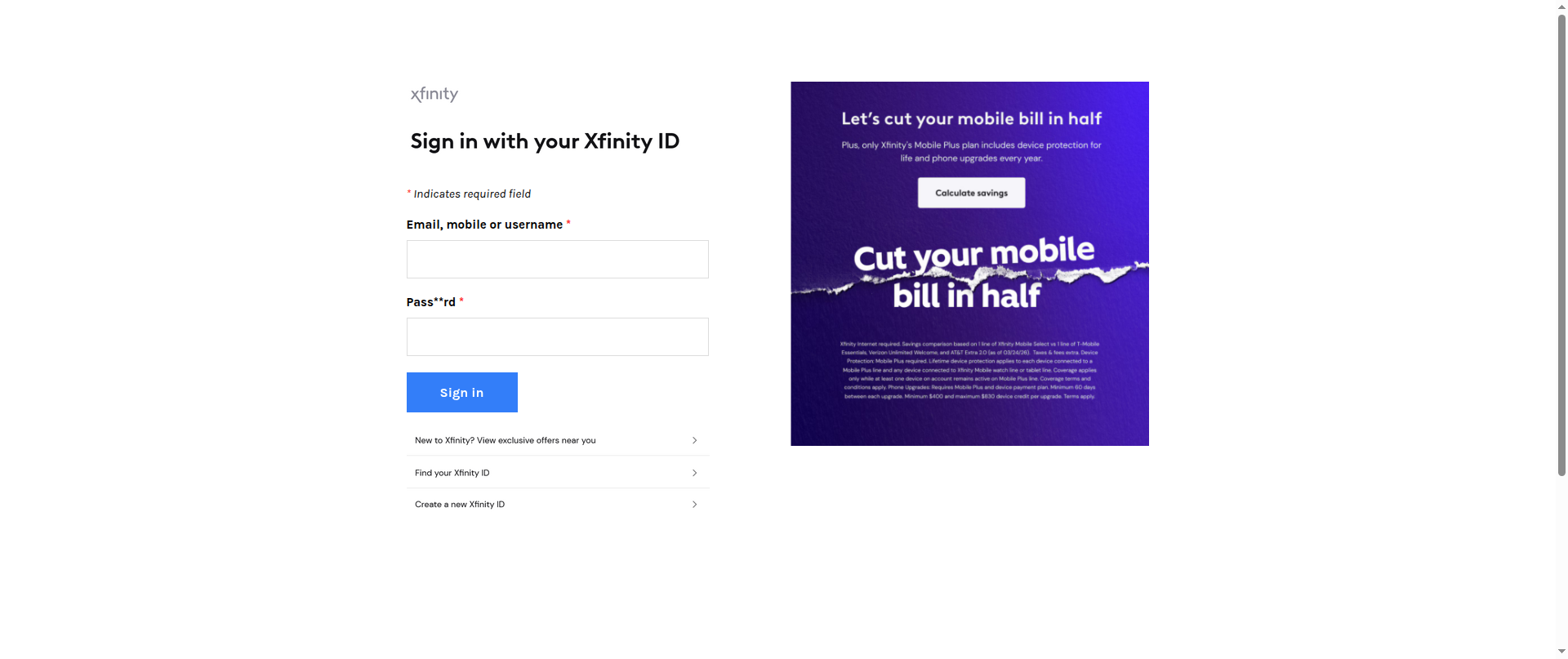 Screenshot of xfinitymail01.weebly.com