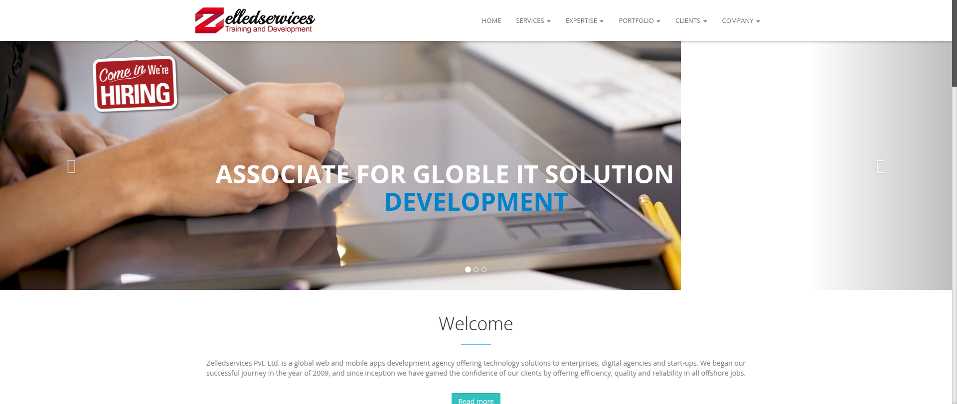 Screenshot of zelledservices.xyz